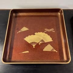 木製　訳あり　梨地　蒔絵　鶴亀　扇面蒔絵　盆　漆器 木製 訳あり 梨地 蒔絵 鶴亀 扇面蒔絵 盆 漆器 - メルカリ