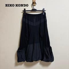 最終価格❗EIKO KONDO ダークブラウン バルーンスカート EIKO KONDO バルーンスカート エターナリーブレイズ 異素材切替 F