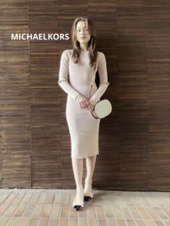 お値下げ！ ラメ入り　MICHAEL KORS ピンク 長袖リブワンピースのサムネイル