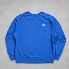古着 NIKE スウェット トレーナー ブルー 青 クルーネック 刺繍ロゴのサムネイル