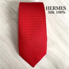 ほぼ新品】HERMES エルメス ネクタイ ファソネ H織り 赤 レッド 総柄