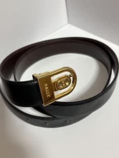 BALLY レザーベルト ゴールドバックル メンズのサムネイル
