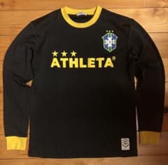 【美品】ATHLETA アスレタ 長袖プラクティスシャツ M 黒×黄のサムネイル