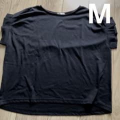 ブラック 半袖 Tシャツ フリルスリーブ　Mのサムネイル