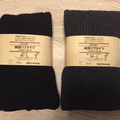 ★新品未使用★無印良品の綿混リブタイツのサムネイル