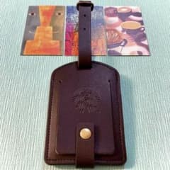 【新品/レア商品】スターバックス スタバ ラゲージタグ パスケース 黒 レザーのサムネイル