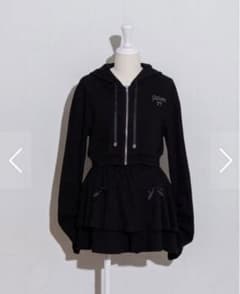 pium ギャザースリーブリブパーカーセットアップ ブラック - メルカリ