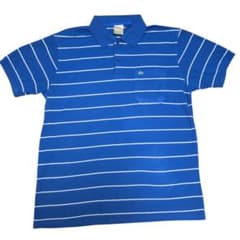 80s 90s 仏製 フレンチラコステ ボーダー ポロシャツ XL ブルー 青のサムネイル