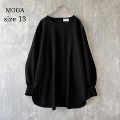 MOGA モガ 長袖ブラウス 黒 13 大きいサイズ お仕事コーデ シンプル