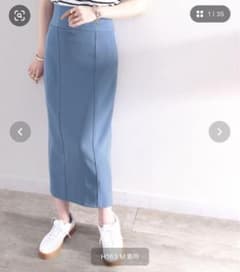 華奢魅え。ハイウエストバックスリットロングスカートのサムネイル