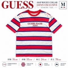 GUESS ASAP Rocky ゲス コラボ 日本限定 刺繍ボーダーTシャツ - メルカリ