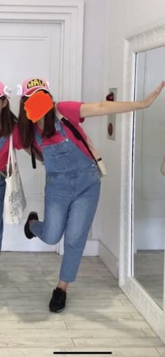 【お値下げ中】アラレちゃん　オーバーオール&帽子　セットのサムネイル