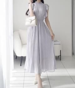 milybilet プリーツ加工 シアーフリルワンピースのサムネイル