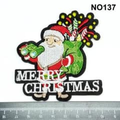 NO137 サンタクロース 大きめ クリスマス 刺繍アップリケのサムネイル