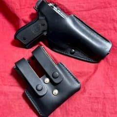 整備済 黒革製 ベレッタ M92F用 ヒップホルスター＆マガジンポーチ セット m30302271974_1.jpg?1719645447
