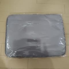 ノートPCケース グレー 収納ポケット付きのサムネイル