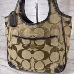 COACH Ergo Signature Tote Bag F11292 茶色 - メルカリ