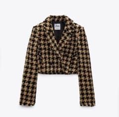 美品✨ ZARA チェック柄 クロップドジャケットのサムネイル