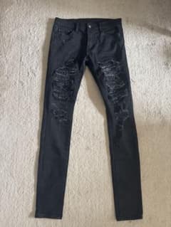 M様専用⭐︎mnml スキニージーンズ 黒 ダメージ加工のサムネイル