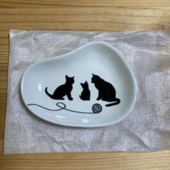 CALDIカルディ　猫　黒猫　プレート　小皿　新品未使用のサムネイル