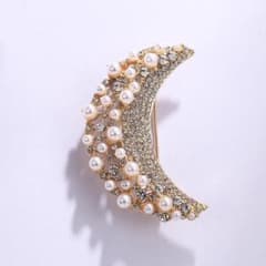ブローチ パール 月 キラキラ フォーマル 結婚式 上品 シンプル 卒園式のサムネイル