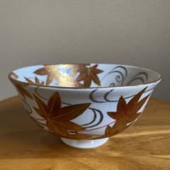 抹茶碗　金彩　色絵紅葉文茶碗　　浜本玄　裏千家 抹茶碗 金彩 色絵紅葉文茶碗 浜本玄 裏千家 - メルカリ