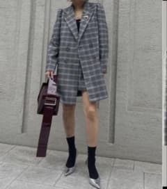 AMERI PUFF CHECK JACKET WITH SKIRT PANTS - メルカリ