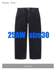 Supreme Baggy Jean 25AW サイズ30 ブラック black - メルカリ