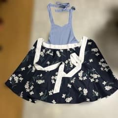Francfranc花柄 エプロン ネイビー×ライトブルーのサムネイル