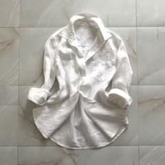 Spick&Span リネンシャツ ホワイト フレンチリネン100% 上品 - メルカリ