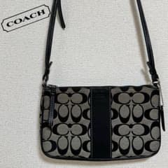 COACH コーチ ショルダーバッグ シグネチャー キャンバスレザー 黒 y2k 
