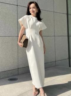 ❣️美品❣️anuans フレアスリーブカットワンピース ロング アイボリー XS ❣️美品❣️anuans フレアスリーブカットワンピース ロング