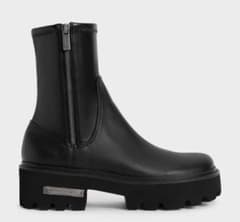 【美品】チャールズアンドキース　サイドジップ アンクルブーツ 23.5cmのサムネイル