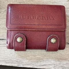 BURBERRY バーバリー レザー 二つ折り財布 ボルドー - メルカリ