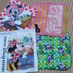 ディズニー ミッキー・ミニーきんちゃく&ミニタオル3枚、合計4点セットのサムネイル