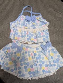 キッズ 水着 セパレート 130cm ドット柄 リボンのサムネイル