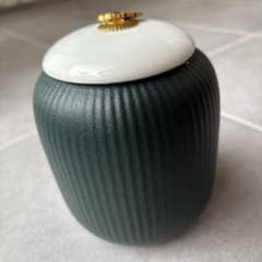 茶道具 水差し 陶器製 深緑色 蓋付き - メルカリ