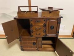 昭和レトロ からくり箪笥 打ち出し金具 鍵付き - メルカリ