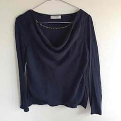 ネイビーのシフォンカットソーのサムネイル