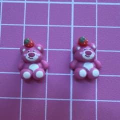 ロッツォ　ピンクのクマ ネイルパーツ 2個セットのサムネイル