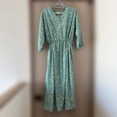 3can4on 花柄ロングワンピース ミントグリーン フレア 春夏 Mのサムネイル