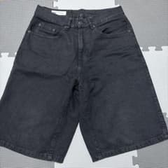Zara バギーデニムショーツ　ジョーツ　黒のサムネイル