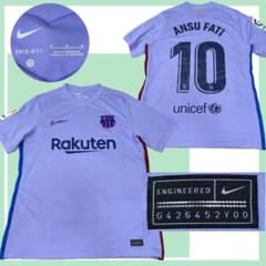 美品✨NIKE×FCバルセロナ！１０番アンス・ファティの希少パープルユニフォーム 美品✨NIKE×FCバルセロナ！10番アンス・ファティの希少パープル