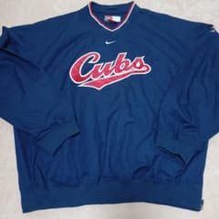 00'sNIKE シカゴカブス プルオーバー ナイロンジャケット L ネイビー