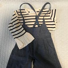 お値下げ♪ボーダーT&サロペット 80のサムネイル