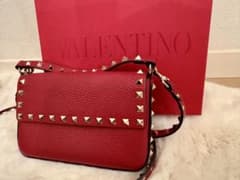 ⭐︎美品⭐︎VALENTINO レッド スタッズ 2wayバッグ - メルカリ