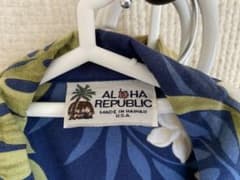 ALOHA REPUBLIC アロハシャツ ネイビー ハワイ製のサムネイル