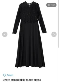 Ameri UPPER EMBROIDERY FLARE DRESS - メルカリ