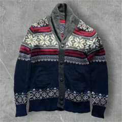 TOMMY HILFIGER ノルディック ショールカラー カーディガン L