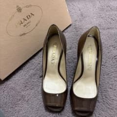 PRADA ブラウン オープントゥ ハイヒール 34のサムネイル